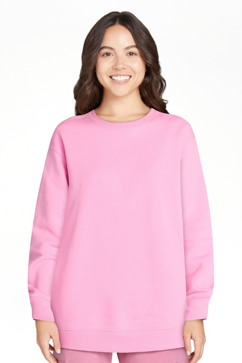 No Boundaries Fleece Oversized Sweatshirt with Long Sleeves, Women’s Sizes XXS-4X | Walmart (US)