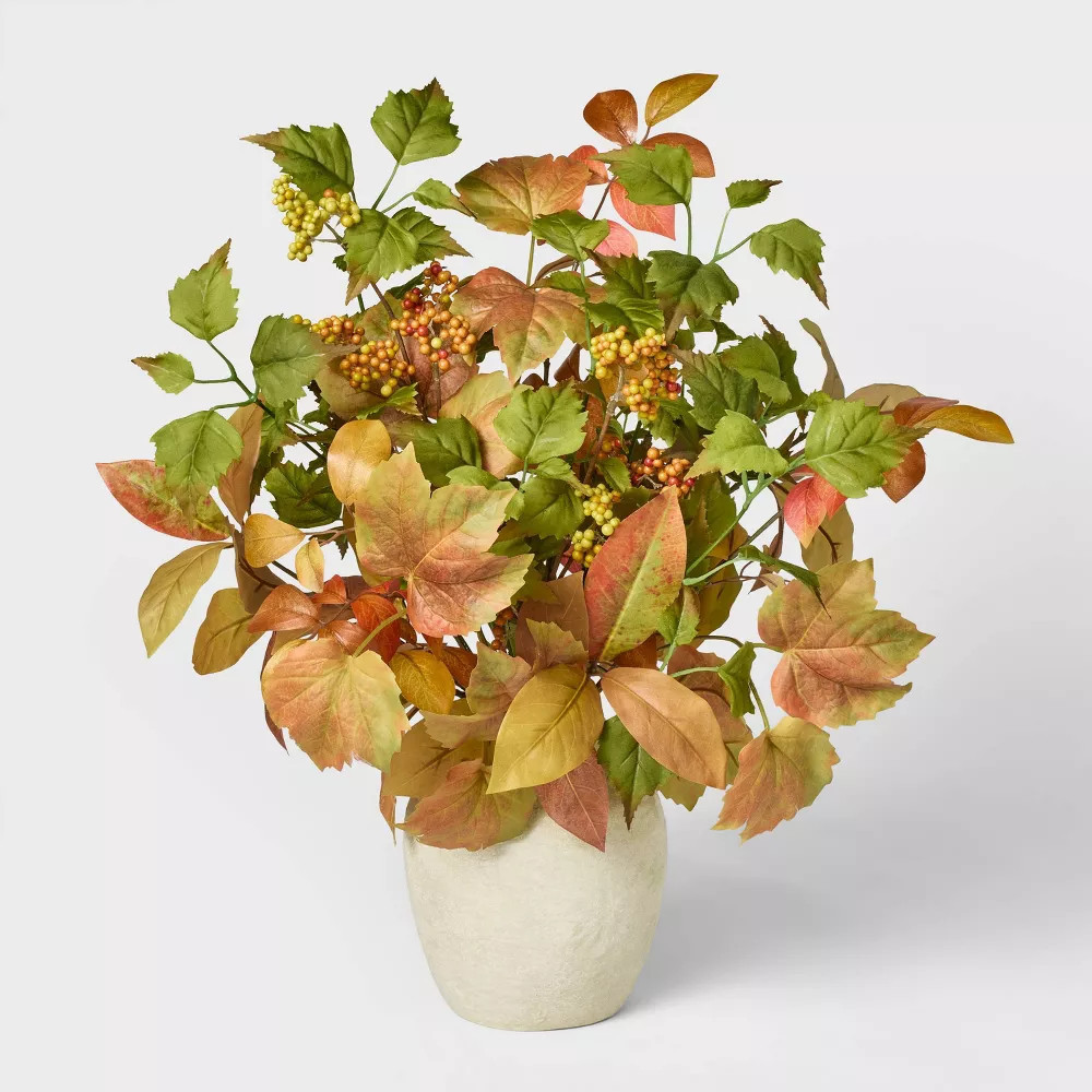 18" Fall Artificial Leaf Arrangement - Threshold designed with Studio McGee | eBay US