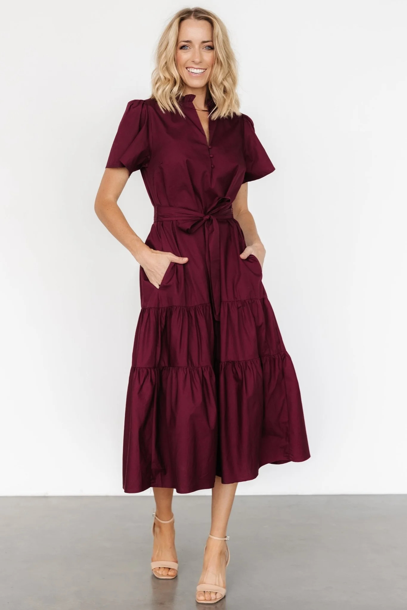 Providence Poplin Dress | Wine | Baltic Born
