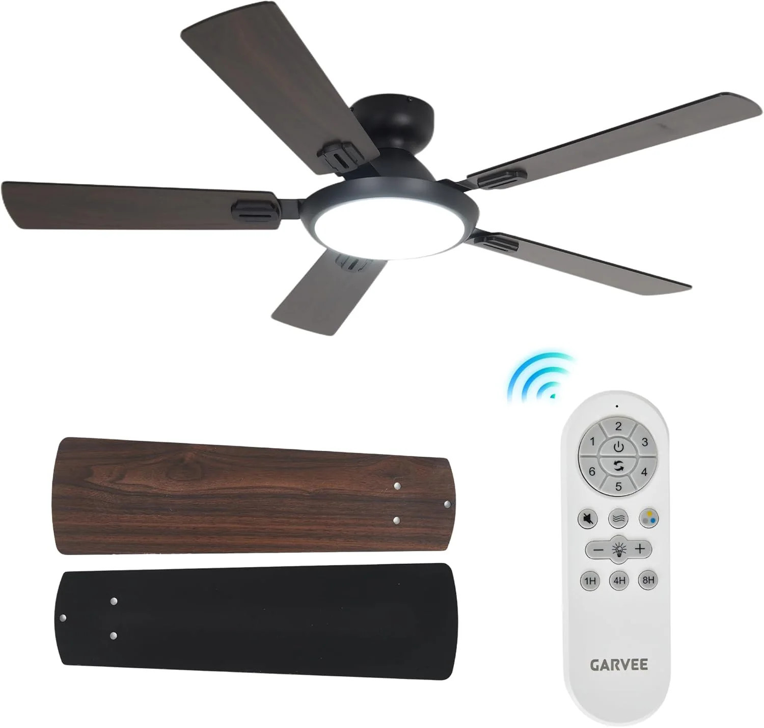 IdealHouse 52 in Ceiling Fan with Lights and Remote 5 Blade DC Motor Ceiling Fan with 6 Speeds Dimmable LED Ceiling Fan Light with 3 Color | Lowe's