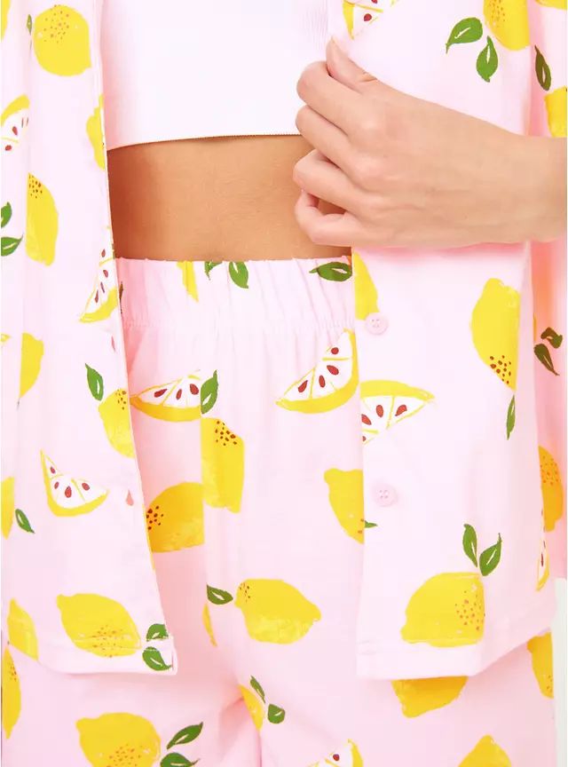 Buy Lemon Print Traditional Short Sleeve Pyjamas S | Pyjamas | Tu | Tu Clothing