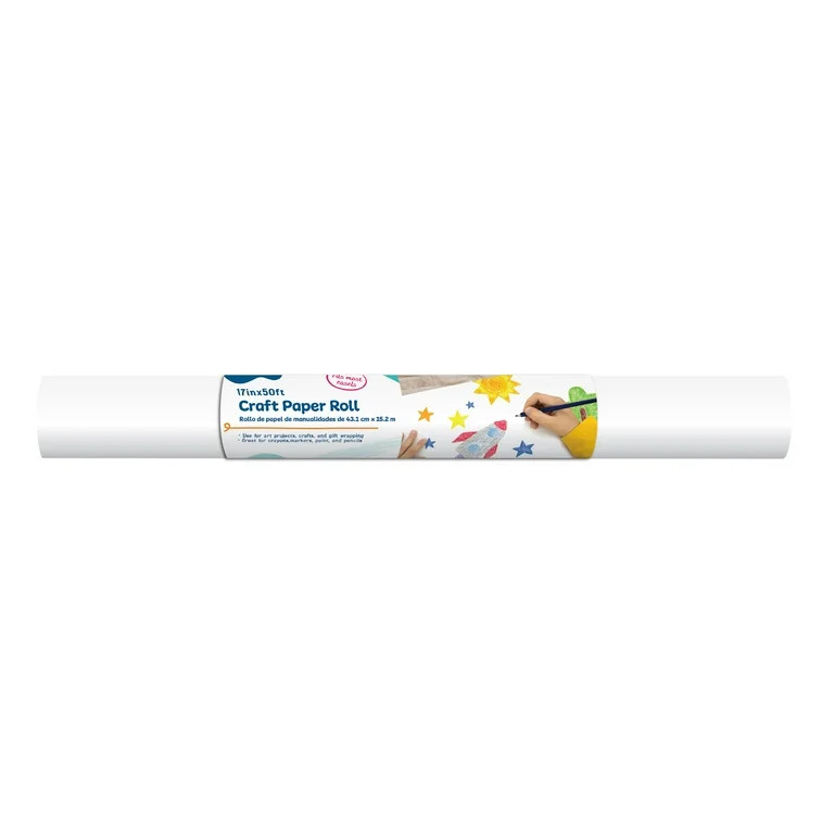 Hello Hobby - Craft Paper Roll, White 17"x50' | Walmart (US)