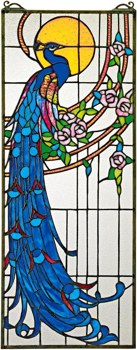 Stained Glass Panel -Peacock's Sunset Stained Glass Window Hangings - Window Treatments | Amazon (US)