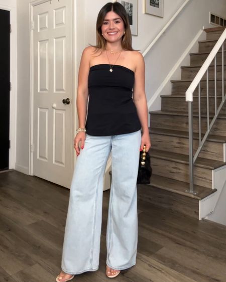 How I’m currently styling my favorite wide leg pants! They run tts, I’m wearing size 25. 
Abercrombie jeans, Abercrombie, tube top, white crop top

#LTKFindsUnder100 #LTKStyleTip #LTKFindsUnder50