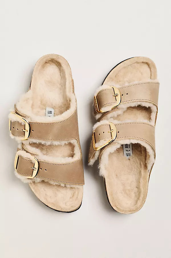 Arizona Big Buckle Shearling Sandals | Anthropologie (US)