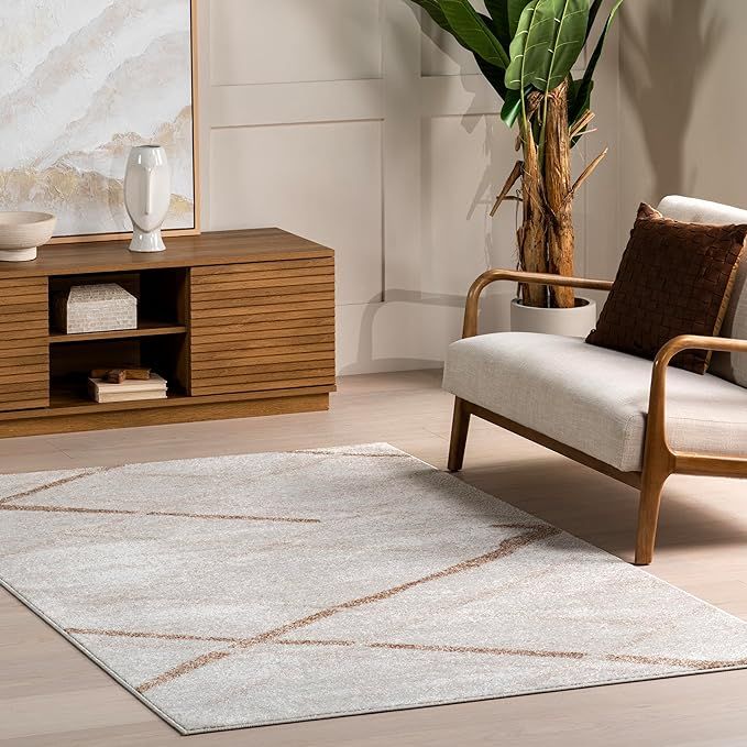 nuLOOM Thigpen Contemporary Area Rug, 5x8, Light Brown | Amazon (US)