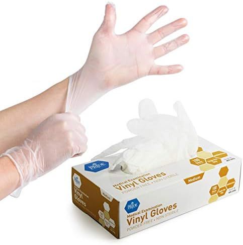 Med PRIDE Medical Vinyl Examination Gloves (Medium, 100-Count) Latex Free Rubber | Disposable, Ultra | Amazon (US)