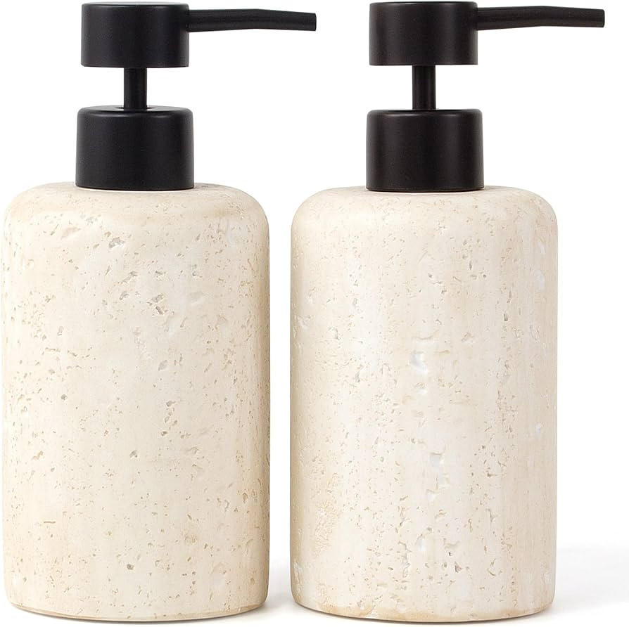 YMXYJM 2pcs/Set Hand Soap Dispenser Sets - 10.8oz Refillable Resin Liquid Soap Dispensers with Ru... | Amazon (US)