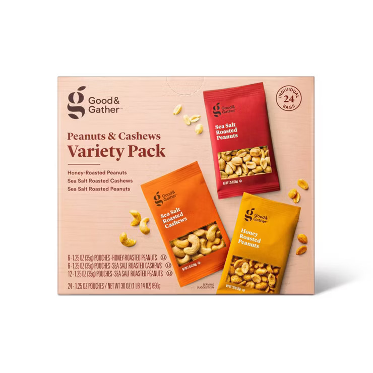 Peanuts and Cashews Variety Pack - 24ct - Good & Gather™ | Target