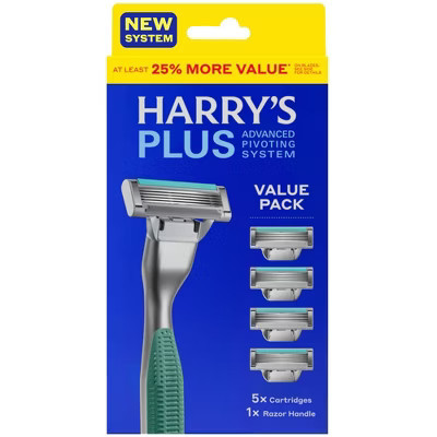 Harry's Plus Men's Razor Handle with 5 Razor Blade Cartridges - Moss Green: Whole Body, All Hair Types, Manual, Reusable | Target