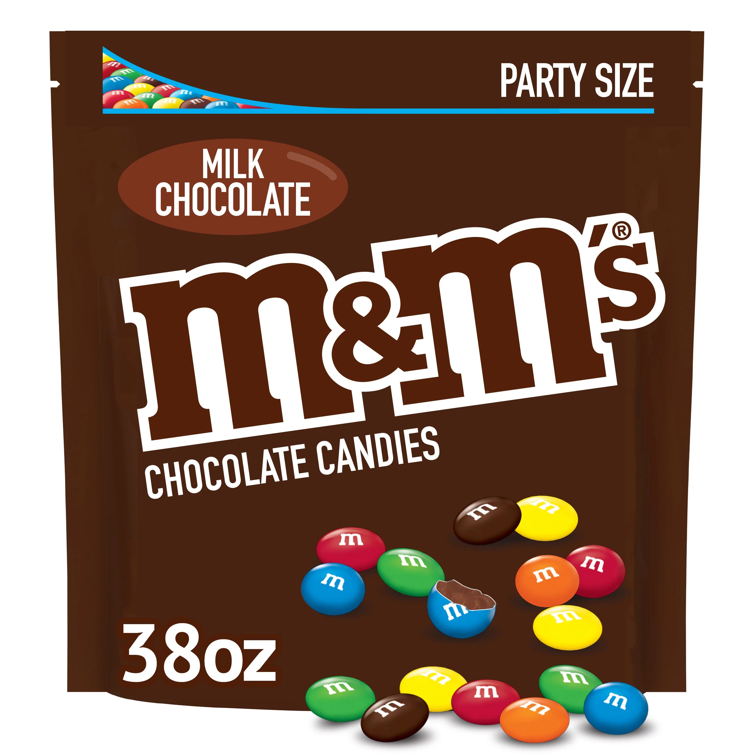 M&M's Milk Chocolate Candy, Party Size - 38 oz Bag - Walmart.com | Walmart (US)