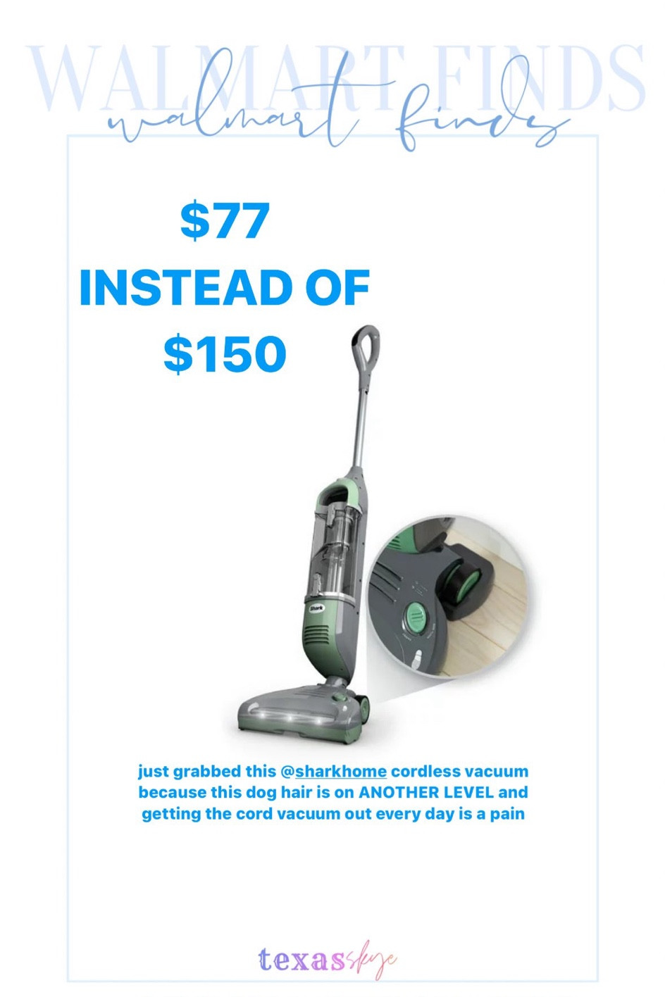 WALMART FIND: cordless vacuum on sale! 

#LTKunder100 #LTKsalealert #LTKhome