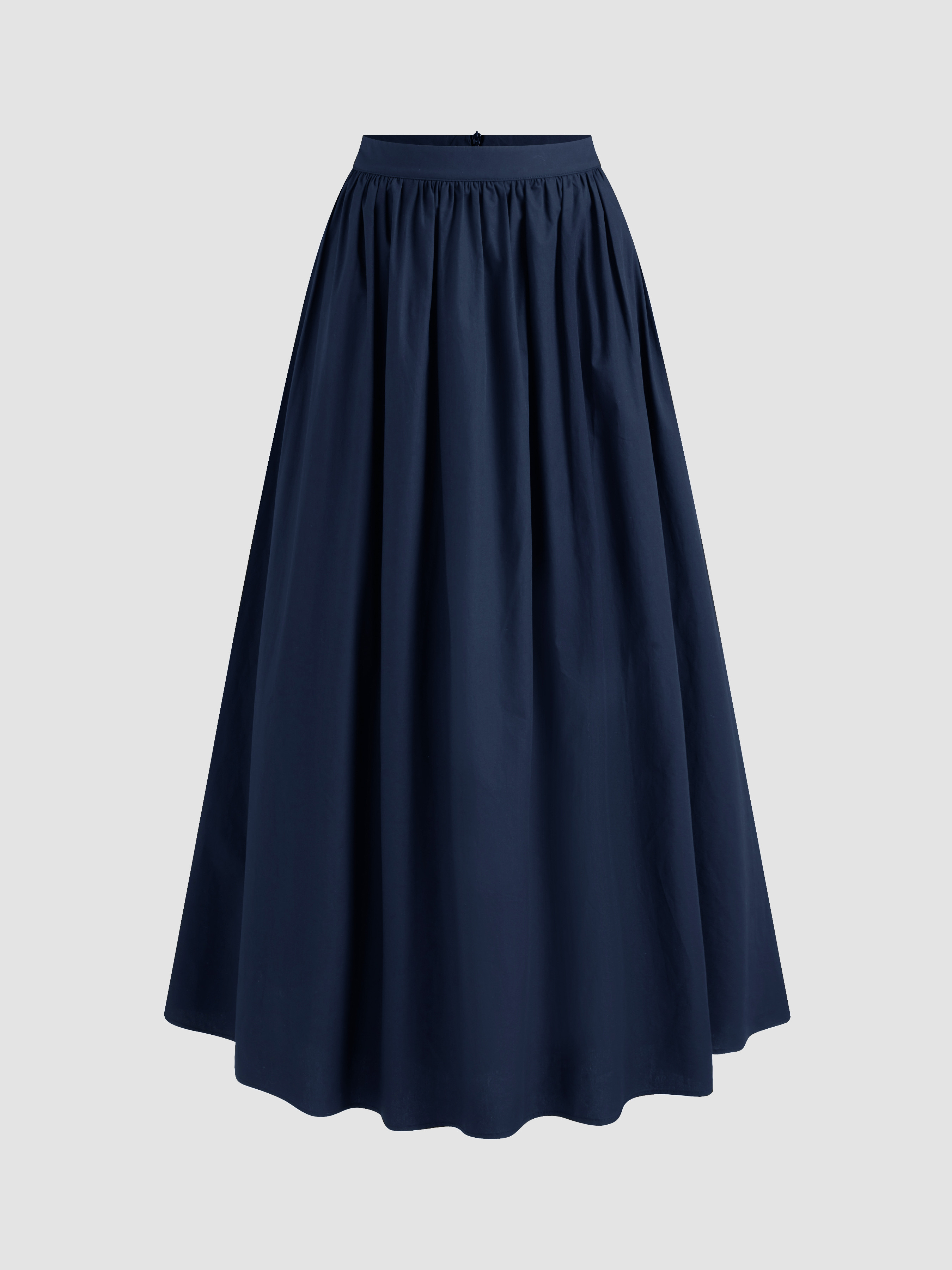Woven Cotton 100% Cotton Mid Rise Solid Ruffle Maxi Skirt For Daily Casual Work | Cider