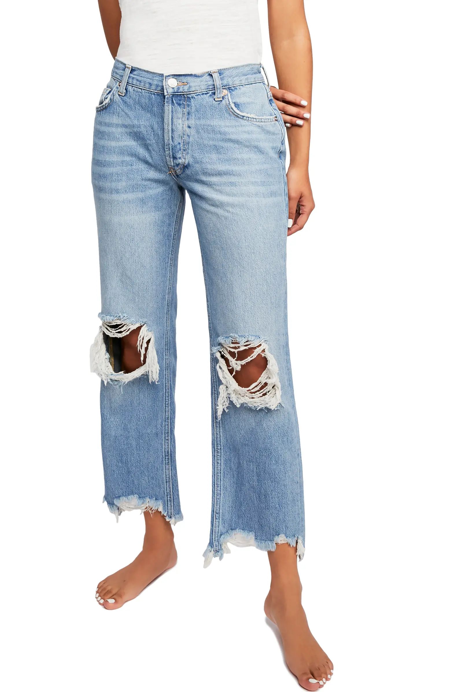 Maggie Ripped Ankle Straight Leg Jeans | Nordstrom Canada