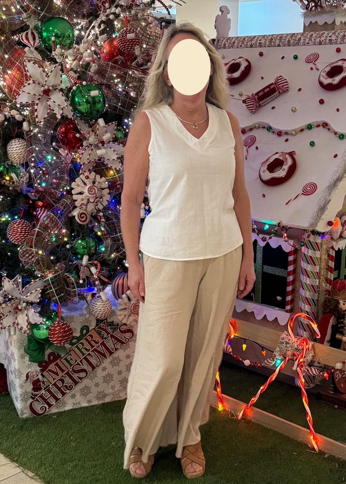 Dokotoo Pants for Women Casual Elastic Waist Wide Leg Pants with Pockets | Amazon (US)