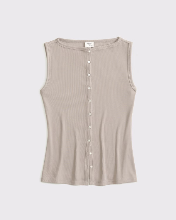 Slash Button-Through Top | Abercrombie & Fitch (US)
