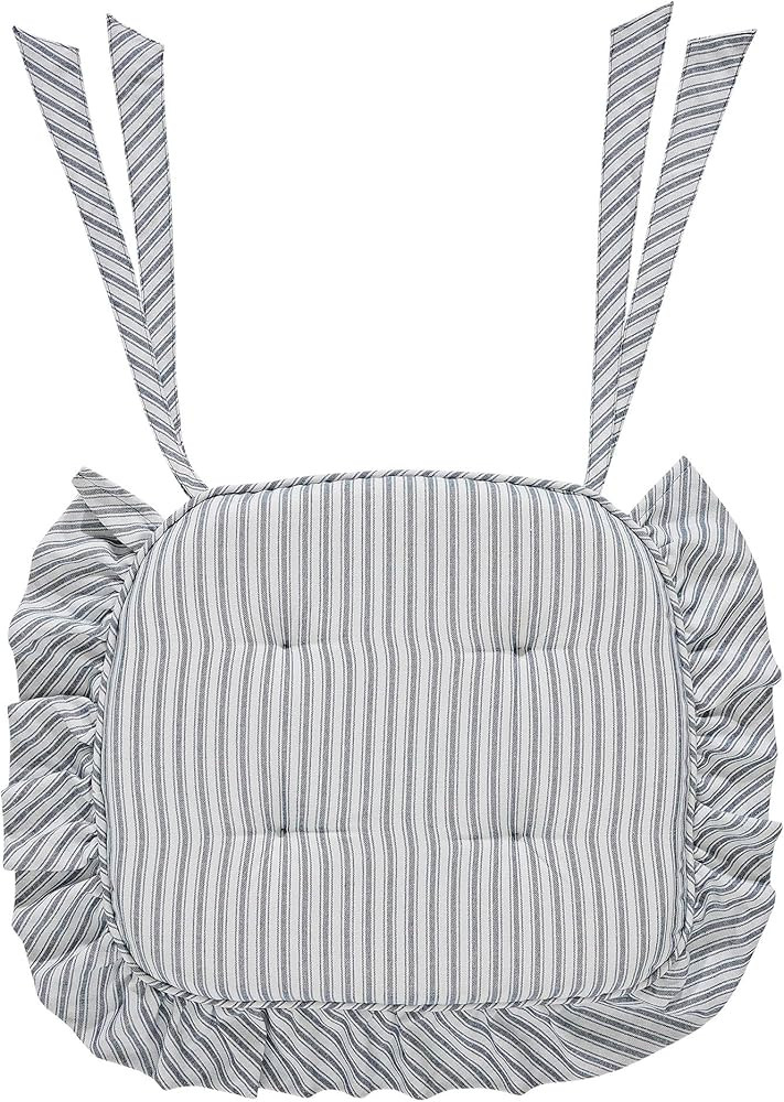 VHC Brands Chair Pad 16.5x18, Cotton Dining Room, Kitchen Chair Pads, Seat Cushion with Ties, Tuc... | Amazon (US)