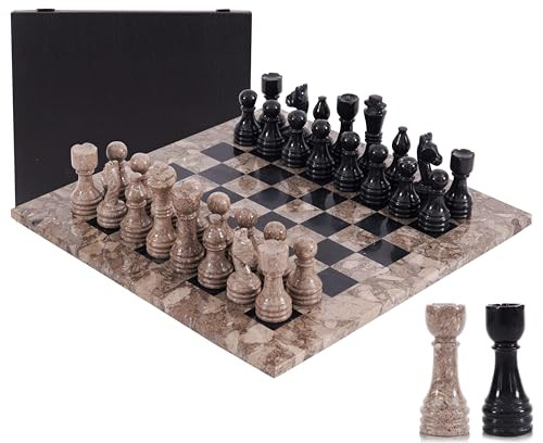 Marble Chess Set 15 Inch Oceanic and Black Handmade Board Game | Amazon (US)