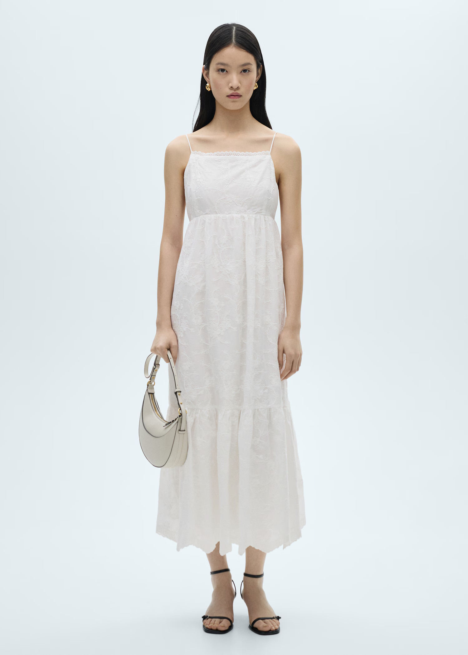 Floral embroidered dress with straps - Women | MANGO USA | Mango (US/MX/AU)