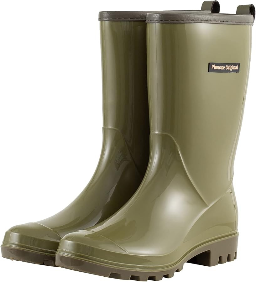 planone Mid Calf Waterproof Rain Boots For Women Anti-Slipping Garden Shoes Comfortable Insoles S... | Amazon (US)