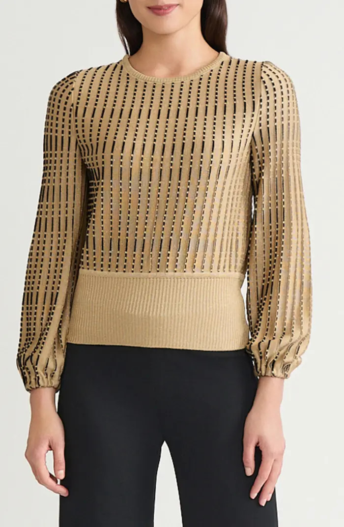 x Tanya Foster Linear Metallic Knit Top | Nordstrom