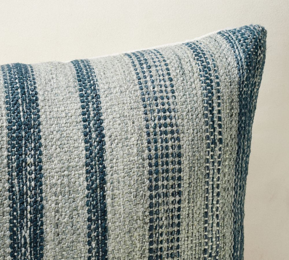Basia Handwoven Striped Outdoor Lumbar Throw Pillow | Pottery Barn (US)