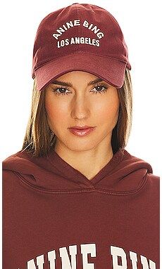 ANINE BING Jeremy Baseball Cap La in Dark Cherry from Revolve.com | Revolve Clothing (Global)