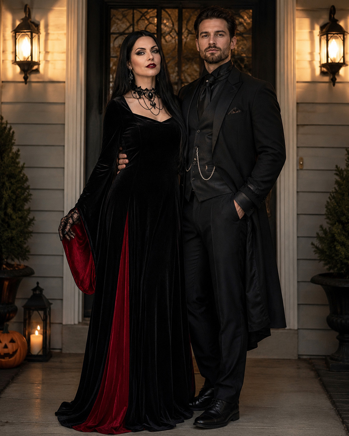 Okay this Amazon find is MADE for a dramatic Halloween couple costume 🖤❤️ The black and deep red combo, bell sleeves and gothic details give major vampire queen energy. Pair it with your husband in an all-black gothic look and you have such an easy but seriously good couples costume. #AmazonFind #AmazonHalloween #HalloweenCoupleCostume #VampireCostume #GothicCostume #HalloweenDress #CouplesHalloweenCostume #SpookySeason #HalloweenPartyIdeas #HalloweenOutfit 

 #LTKSeasonal #LTKU #LTKSaleAlert