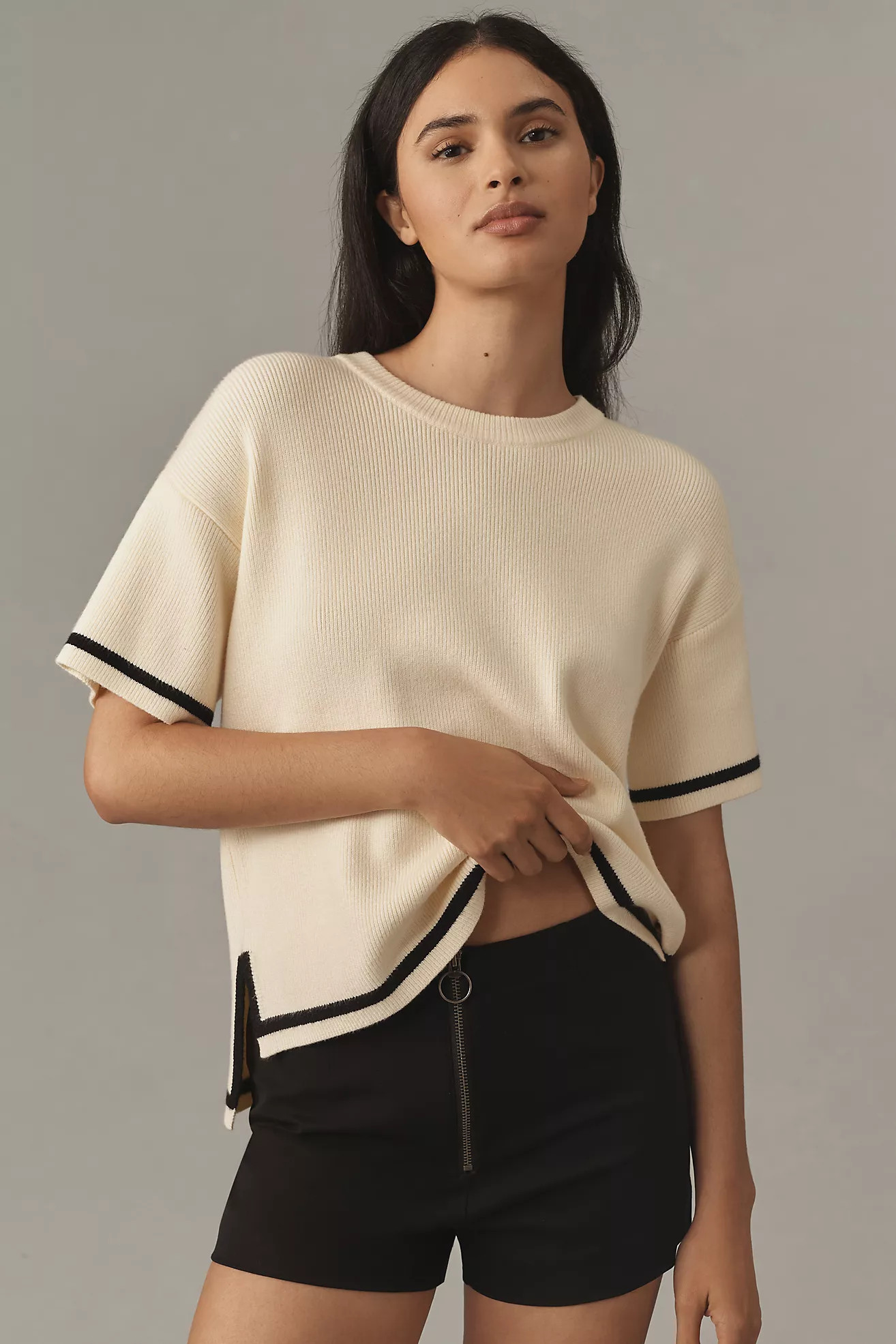 Maeve Zippered Micro Shorts | Anthropologie (US)