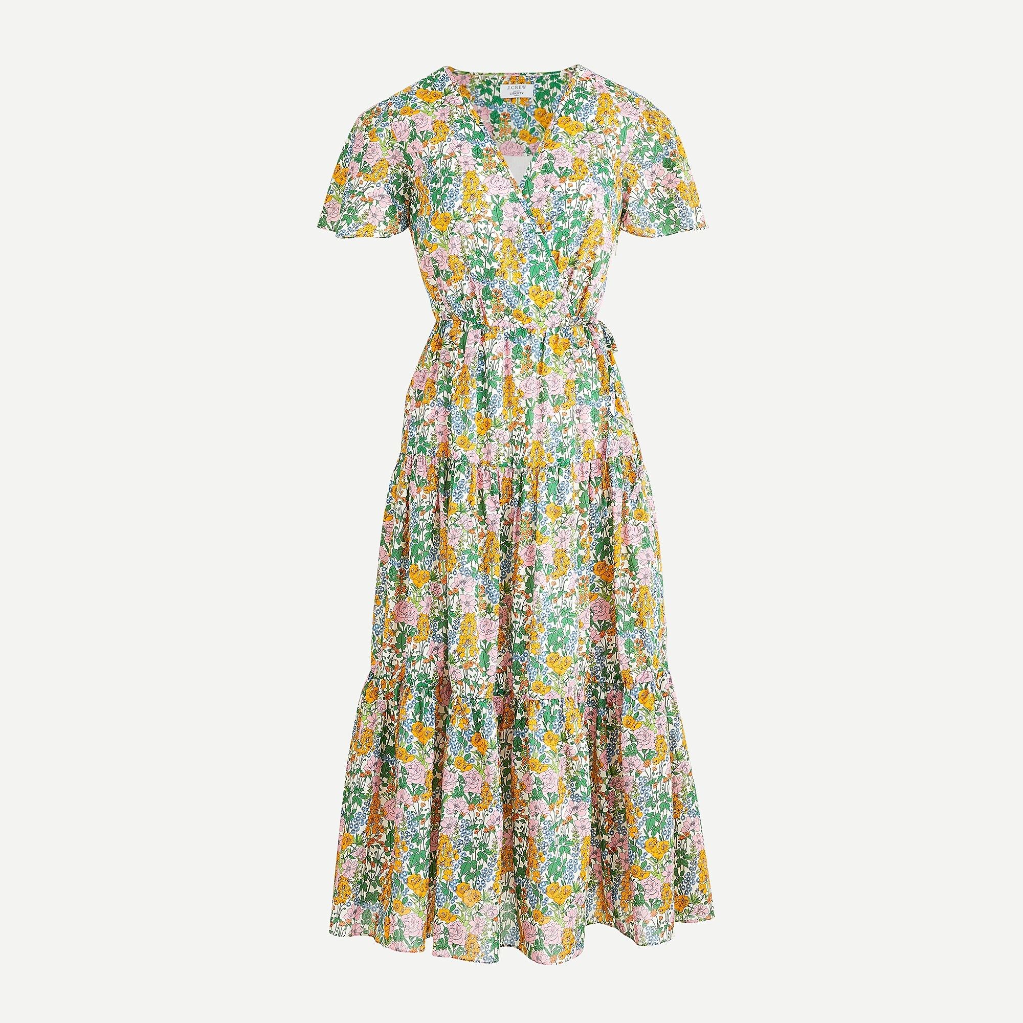 Faux-wrap dress in Liberty® Mini Floral Walk | J.Crew US