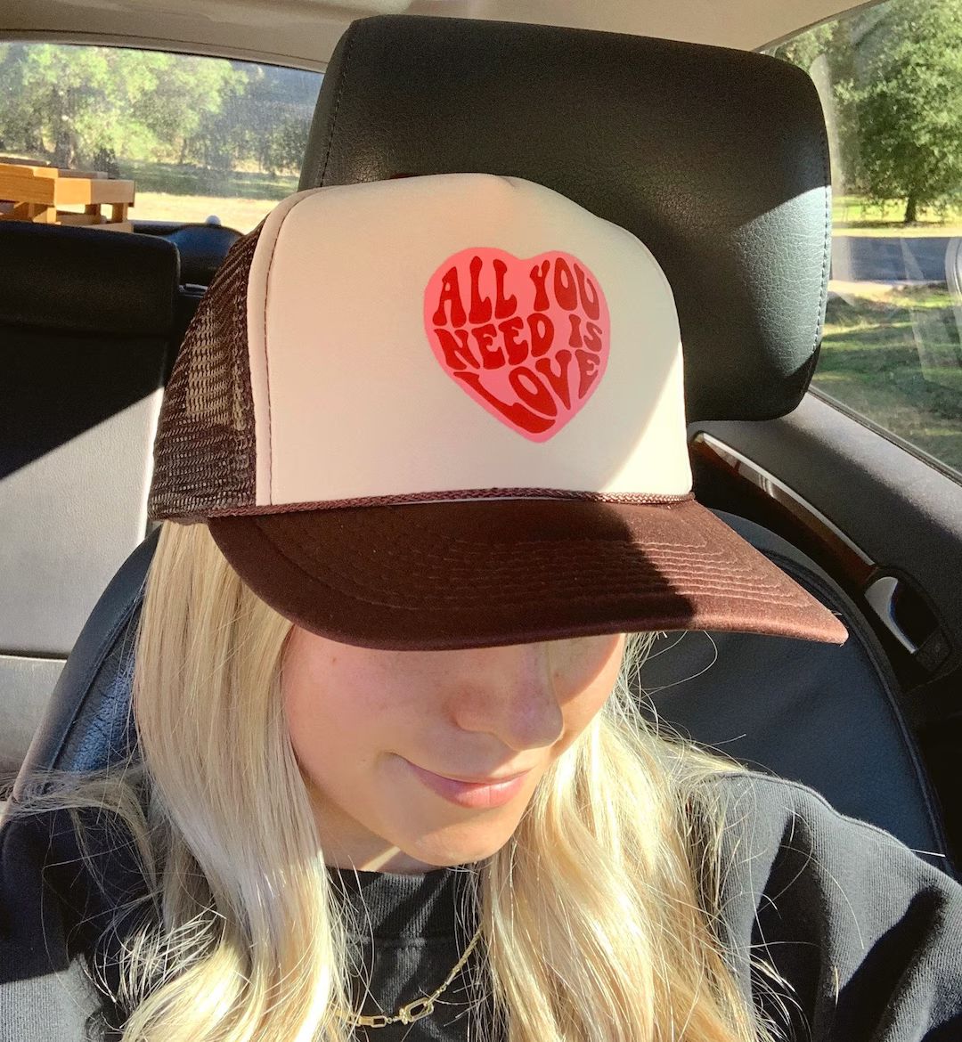 All You Need Is Love Trucker Hat | Trucker Hat | Summer Trucker Hat | Pool Hats | Heart Hat | Bea... | Etsy (US)