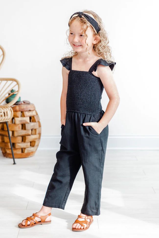 Kids Perfectly Poised Black Jumpsuit | The Pink Lily Boutique