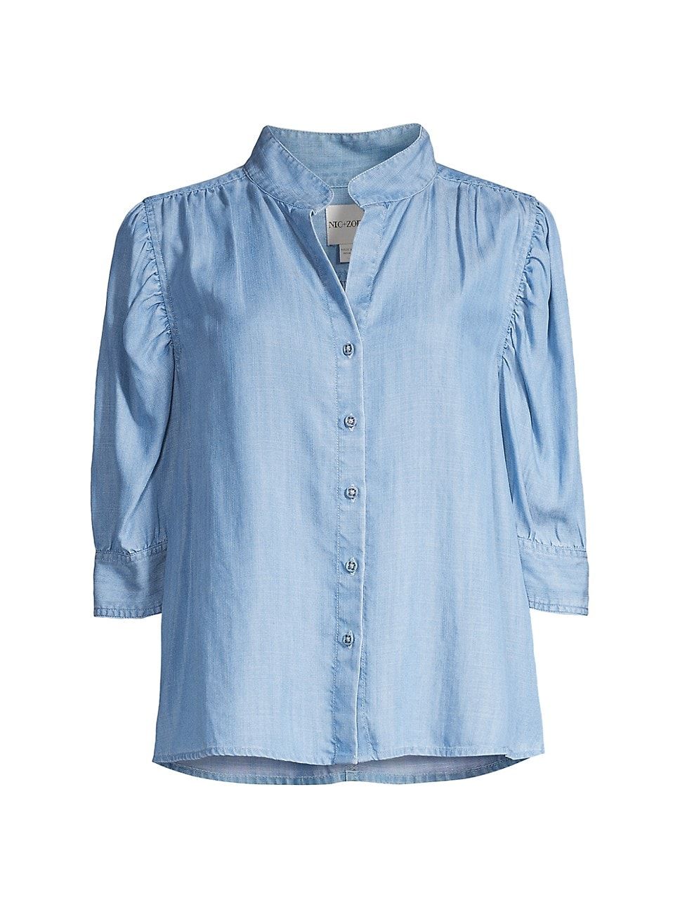 Elbow-Length-Sleeve Chambray Shirt | Saks Fifth Avenue
