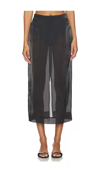 Knox Midi Skirt in Black | Revolve Clothing (Global)