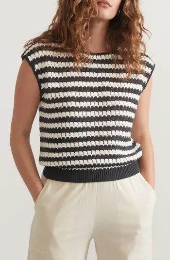 Marine Layer Faye Stripe Cap Sleeve Sweater | Nordstrom | Nordstrom