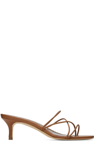 Manolo Blahnik - Tan Ninfemu Mules | SSENSE