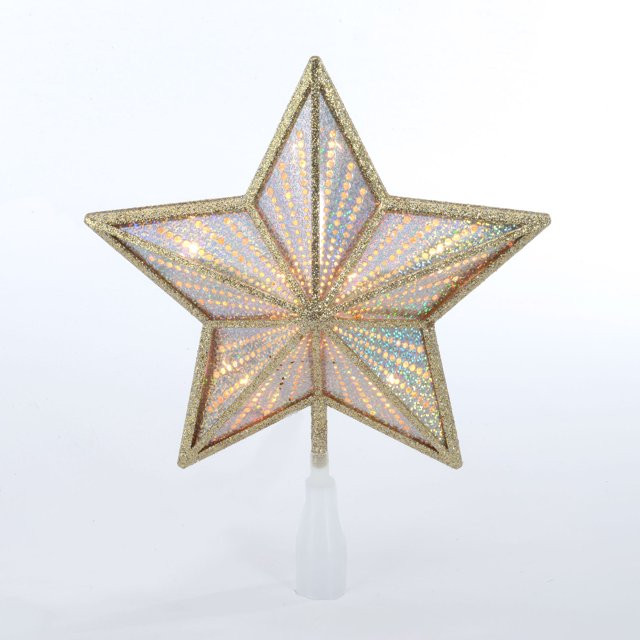 Champagne Gold Star LED Christmas Tree Topper, 12", by Holiday Time | Walmart (US)
