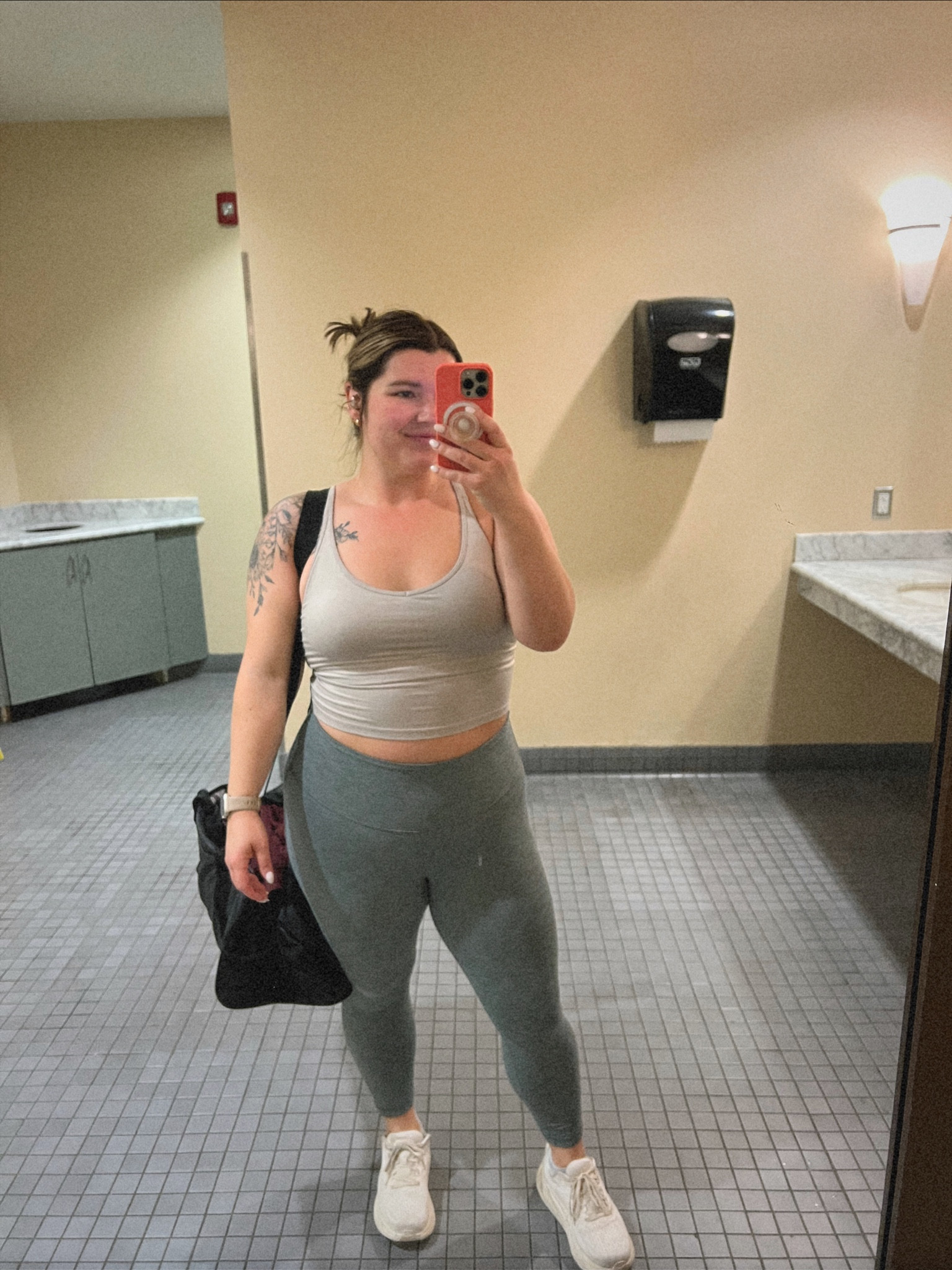 Midsize gym outfit! Wearing this Vuori tank (so soft! Size XL), and the Athleta elation leggings in large petite. These leggings are a curvy girls dream! Soft but stay put  

#LTKcurves #LTKfit #LTKunder100