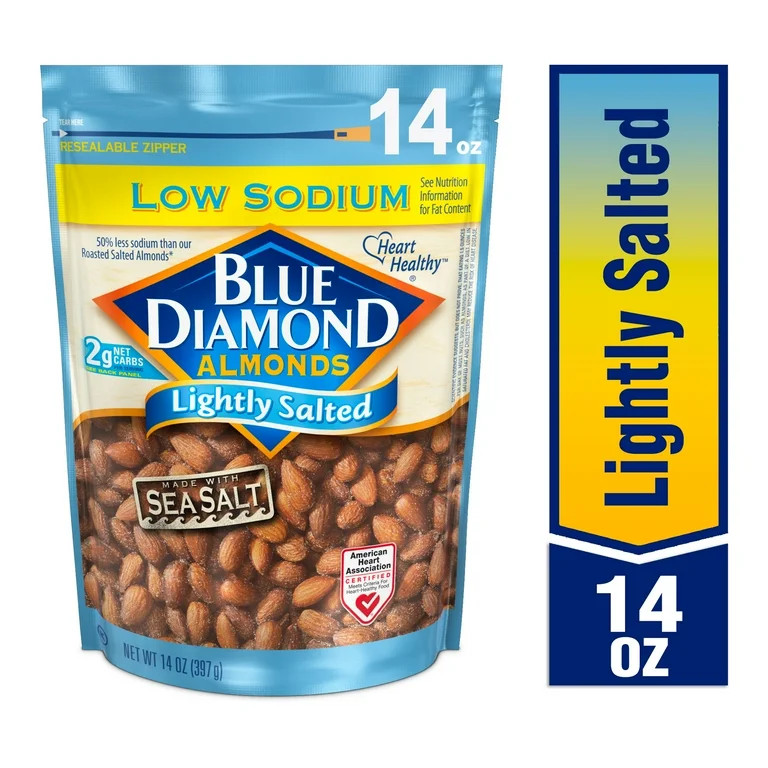 Blue Diamond Almonds Lightly Salted with Sea Salt Almonds, 14 Oz. - Walmart.com | Walmart (US)