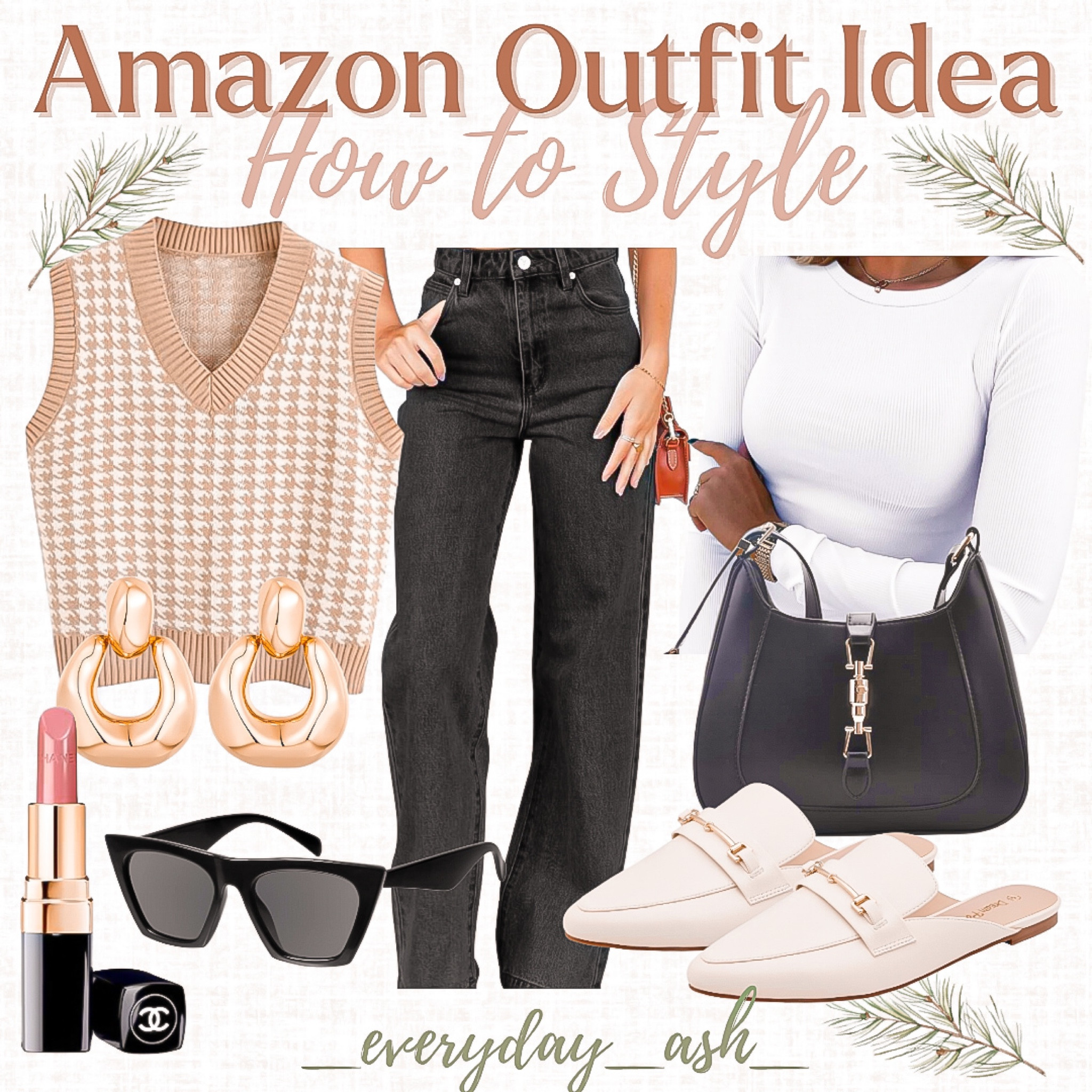 Amazon outfit idea 🤎


Winter outfit, winter fashion, office outfit, workwear, jeans, denim, sweater vest, gingham vest, black jeans, amazon jeans, white long sleeve shirt, black purse, mules, women’s shoes, ballet flats, gold earrings, gold jewelry, sunglasses, chanel lipstick, beauty finds 

#LTKstyletip #LTKfindsunder50 #LTKGiftGuide