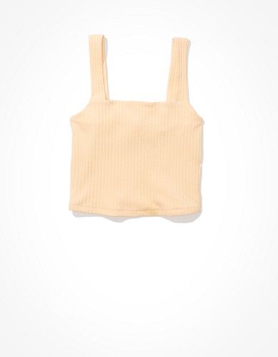 AE Cropped Square-Neck Tank Top | American Eagle Outfitters (US & CA)