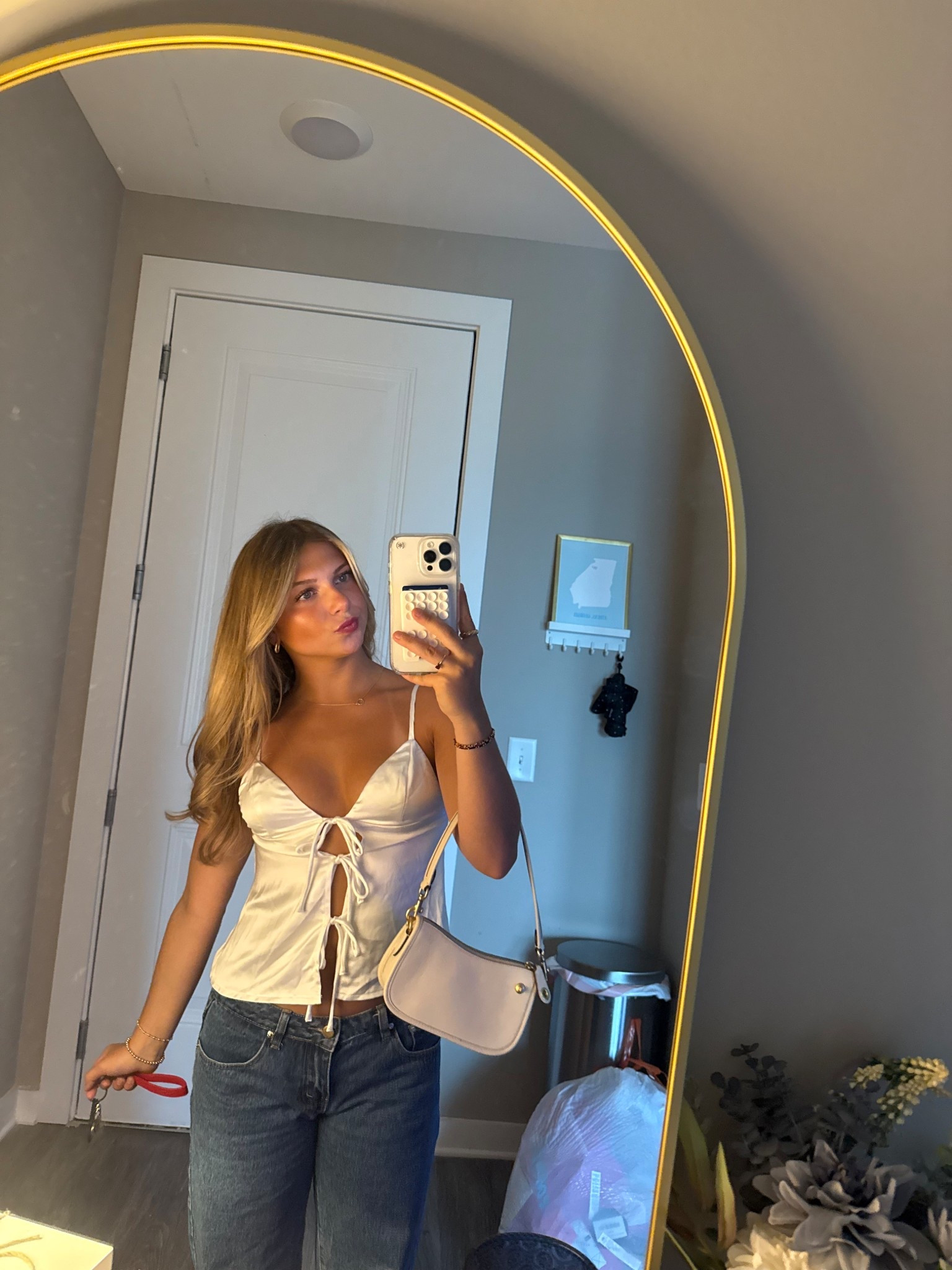 going out outfit!!
white top
white satin top
tie top 
low rise jeans 
dark wash jeans 
petite jeans

#LTKPetite #LTKFindsUnder100 #LTKStyleTip