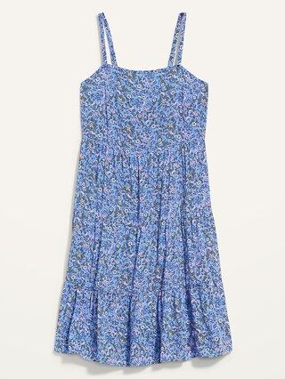 Sleeveless Tiered Floral-Print Swing Dress for Women | Old Navy (US)