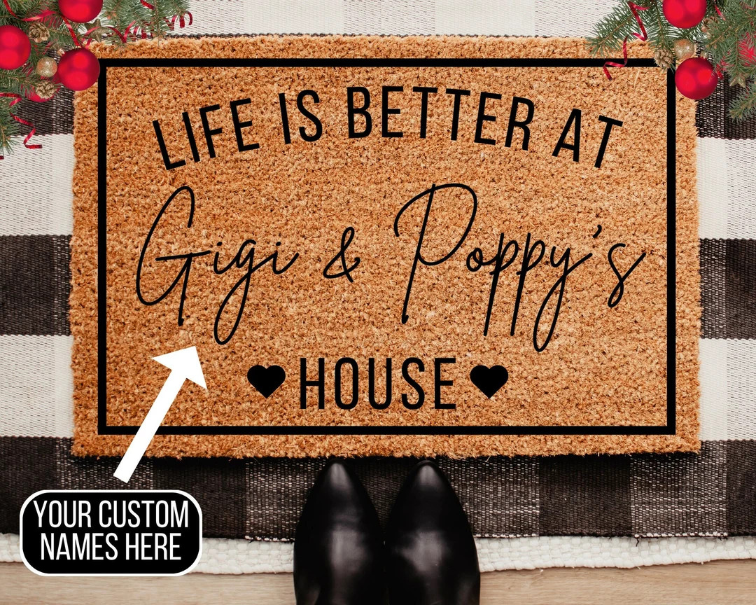 Grandparent Gift Doormat for Grandparents With Custom Names - Etsy | Etsy (US)