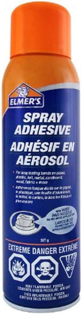 Elmer's Spray Construction Adhesive, for Long Lasting Bonds on Paper, Canvas, Cardboard, Cork, Ph... | Amazon (US)