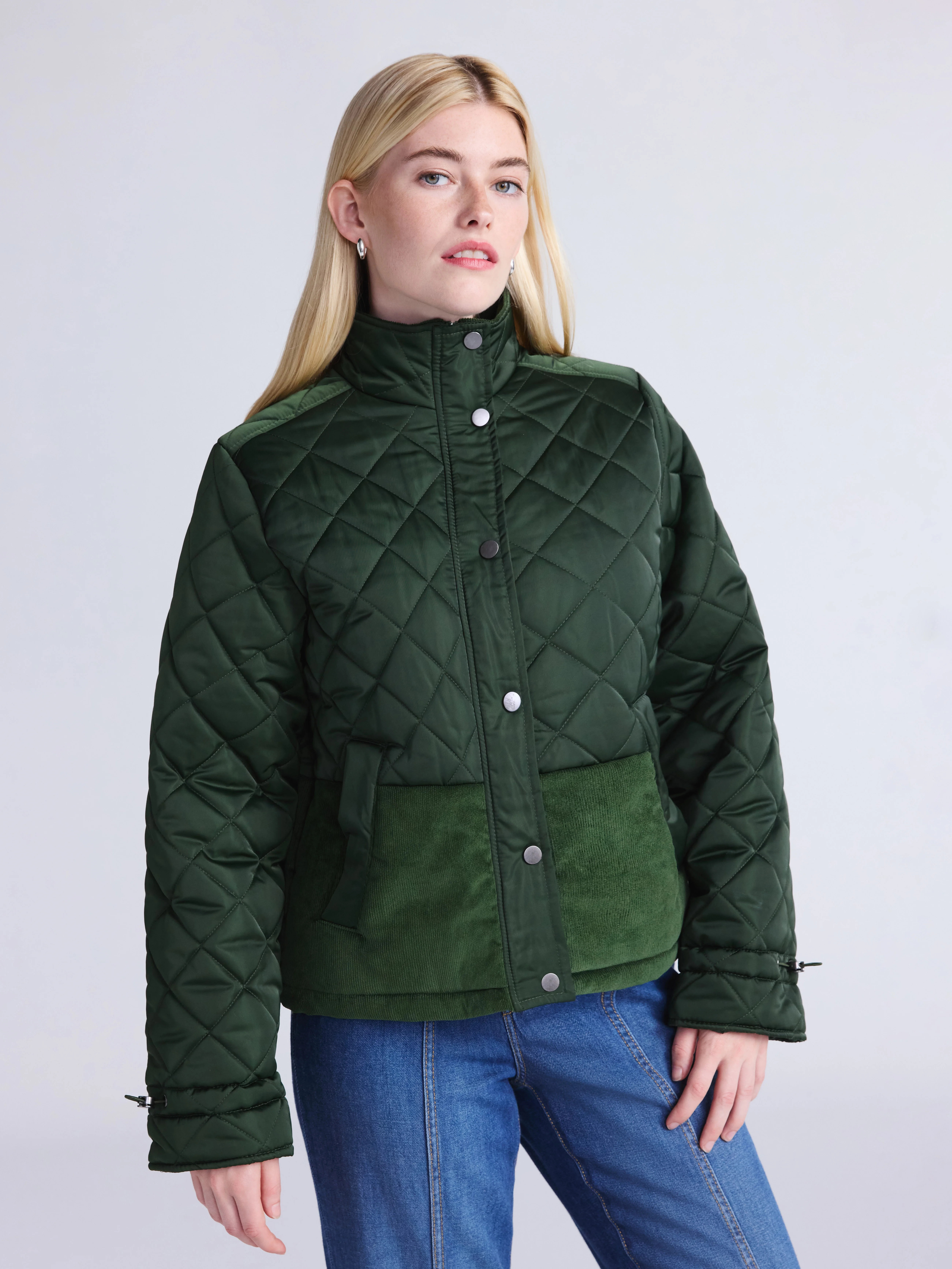 Time and Tru Women's and Women’s Plus Mixed Media Puffer Jacket, Sizes XS-2X | Walmart (US)