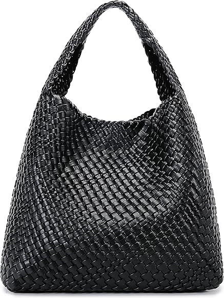 Fashion Woven Purse for Women Top-handle Shoulder Bag Soft Summer Hobo Tote Bag | Amazon (US)