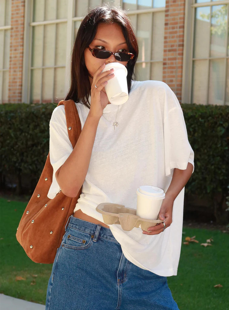 Zaydee Oversized Tee White | Princess Polly US