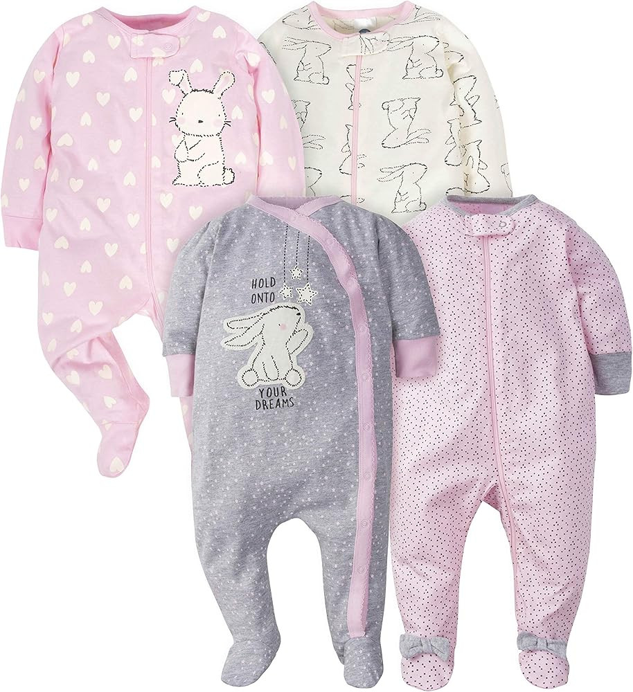 Gerber Baby-Girls 4 Pack Sleep 'N Play Footie | Amazon (US)