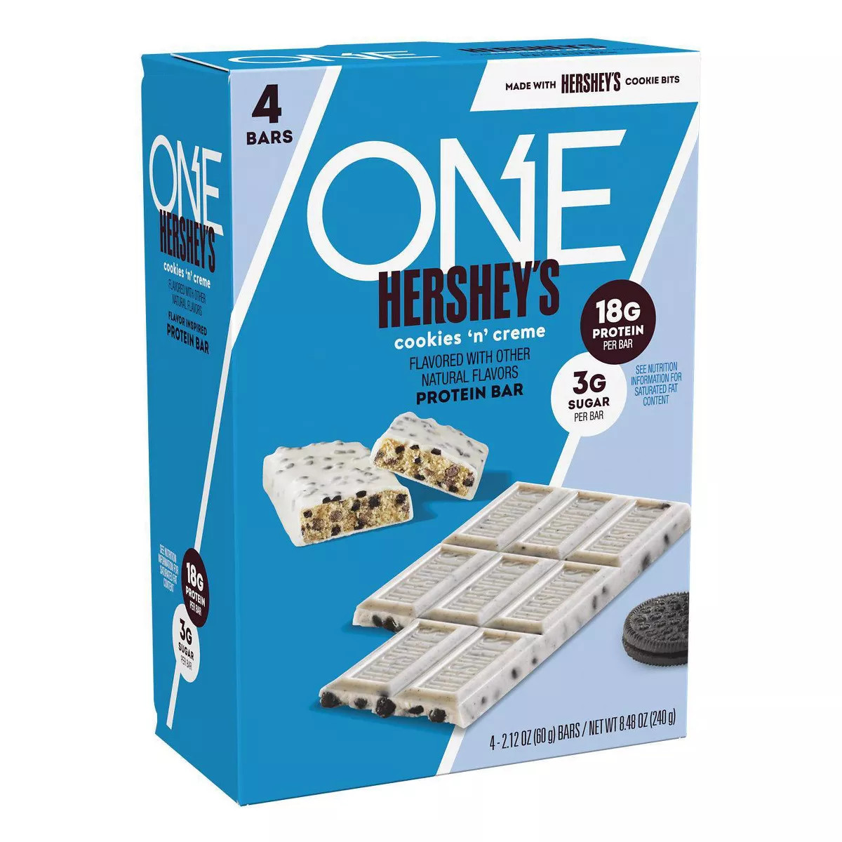 ONE Bar Hershey's Cookies n Creme Flavored Protein Bars - 8.48oz/4ct | Target